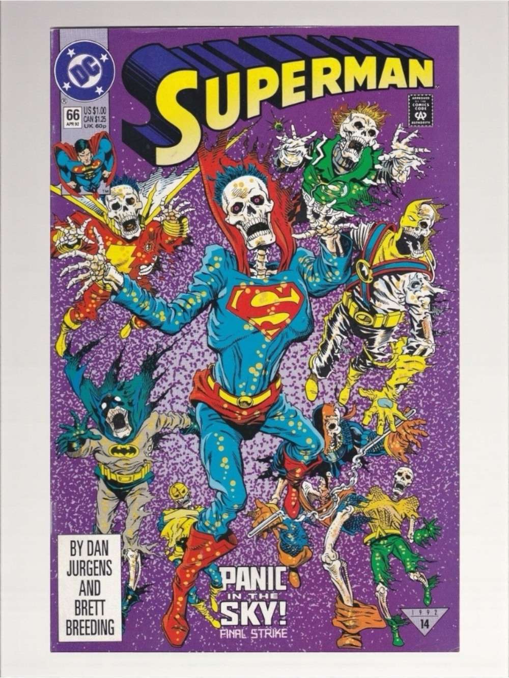 Superman #66 DC Comics 1992 Panic in the Sky Final Strike High Grade NM
